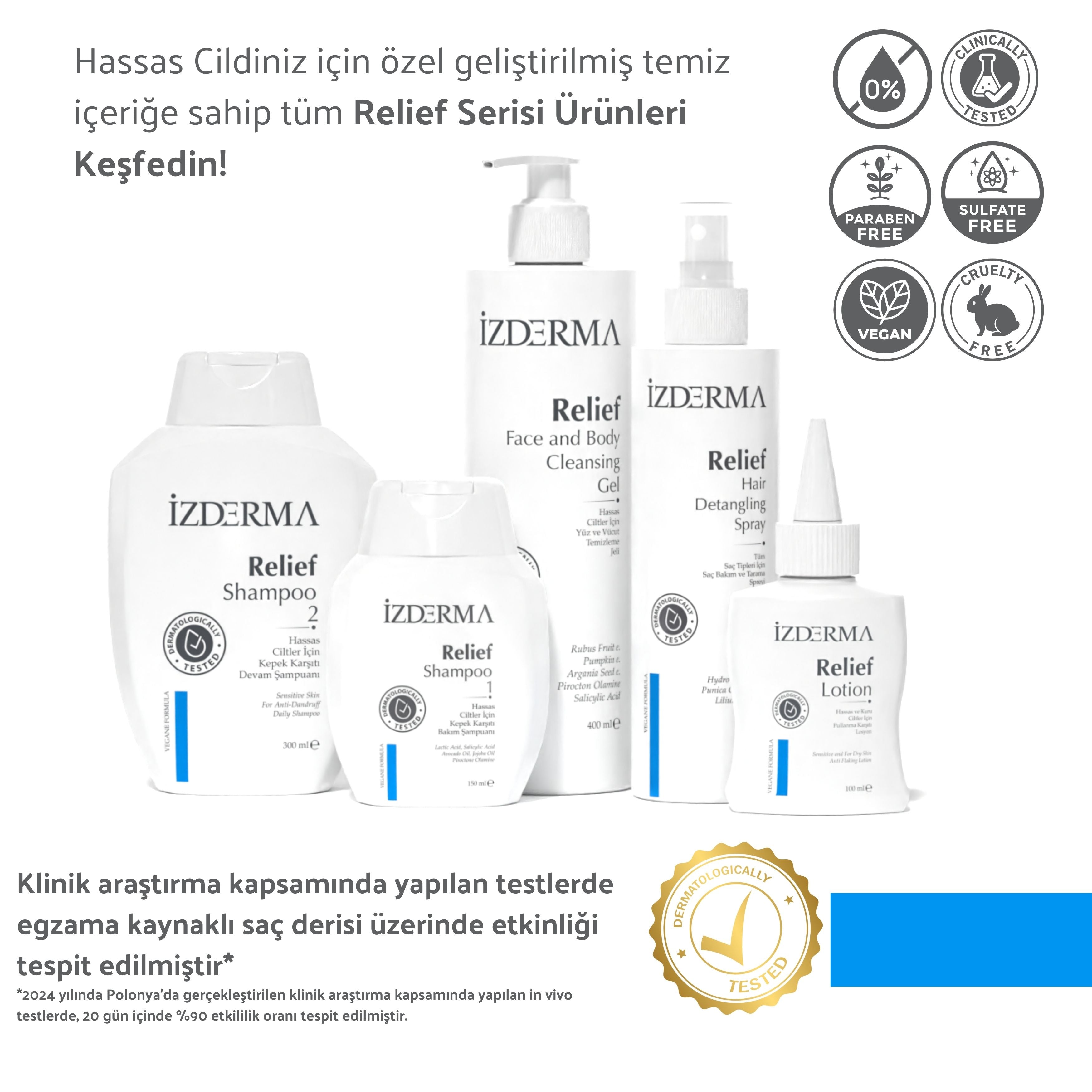 Relief Şampuan 2'li Set - Kaşıntı, Kızarıklık, Pullanma, Kepek Karşıtı