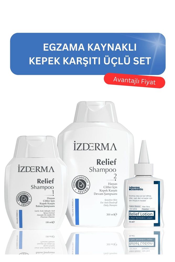 Relief Kepek, Kızarıklık, Kaşıntı Ve Pullanma Karşıtı 3'lü Set