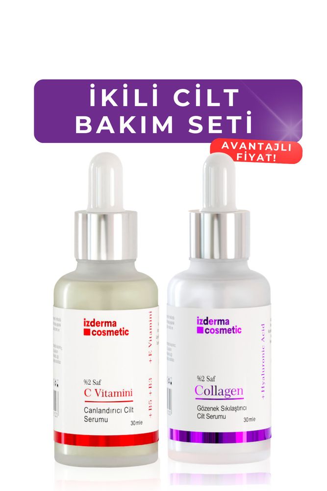 Aydınlatıcı %2 Saf C Vitamini Bakım Serumu Gözenek Sıkılaştırıcı %2 Saf Collogen Bakım Serumu