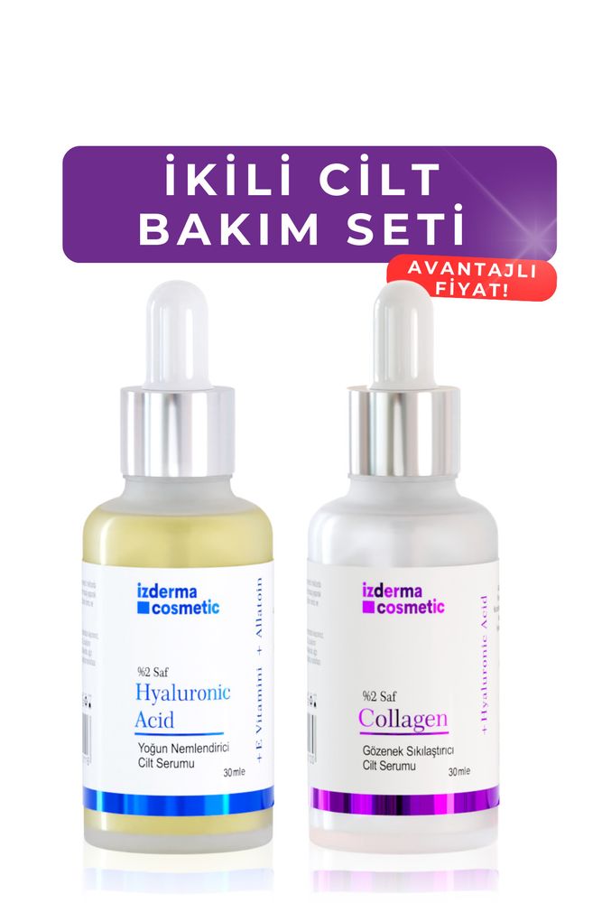 Gözenek Sıkılaştırıcı %2 Saf Collagen Serumu Yoğun Nemlendirici %2 Saf Hyaluronic Acid Serumu