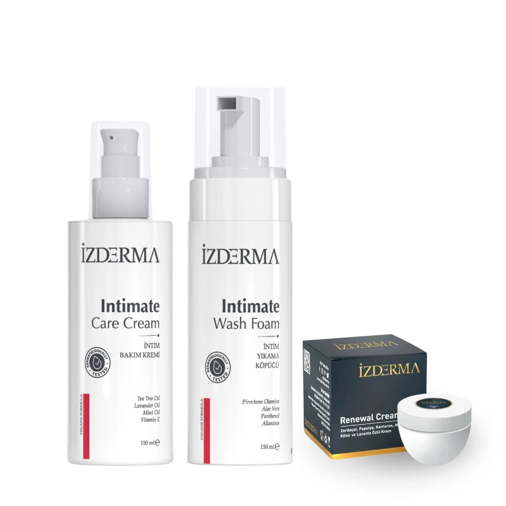 İzderma Renewal Cream 20 ml, Intim Bakım Kremi Ve Intim Yıkama Köpüğü 3'lü Set Avantajlı Paket