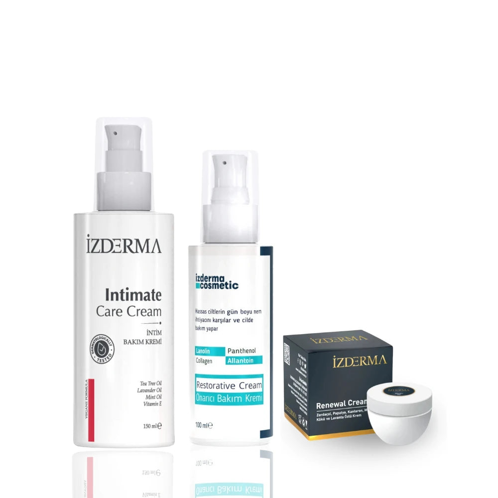 İzderma Renewal Krem Intim Bakım Kremi Cilt Onarıcı Bakım Kremi 3'lü Set