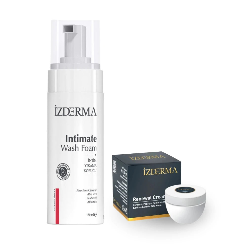 İzderma Renewal Krem Intim Yıkama Köpüğü (DIŞ GENİTAL BÖLGE İÇİN KOKU, KAŞINTI KARŞITI HİJYEN) 2'li Set